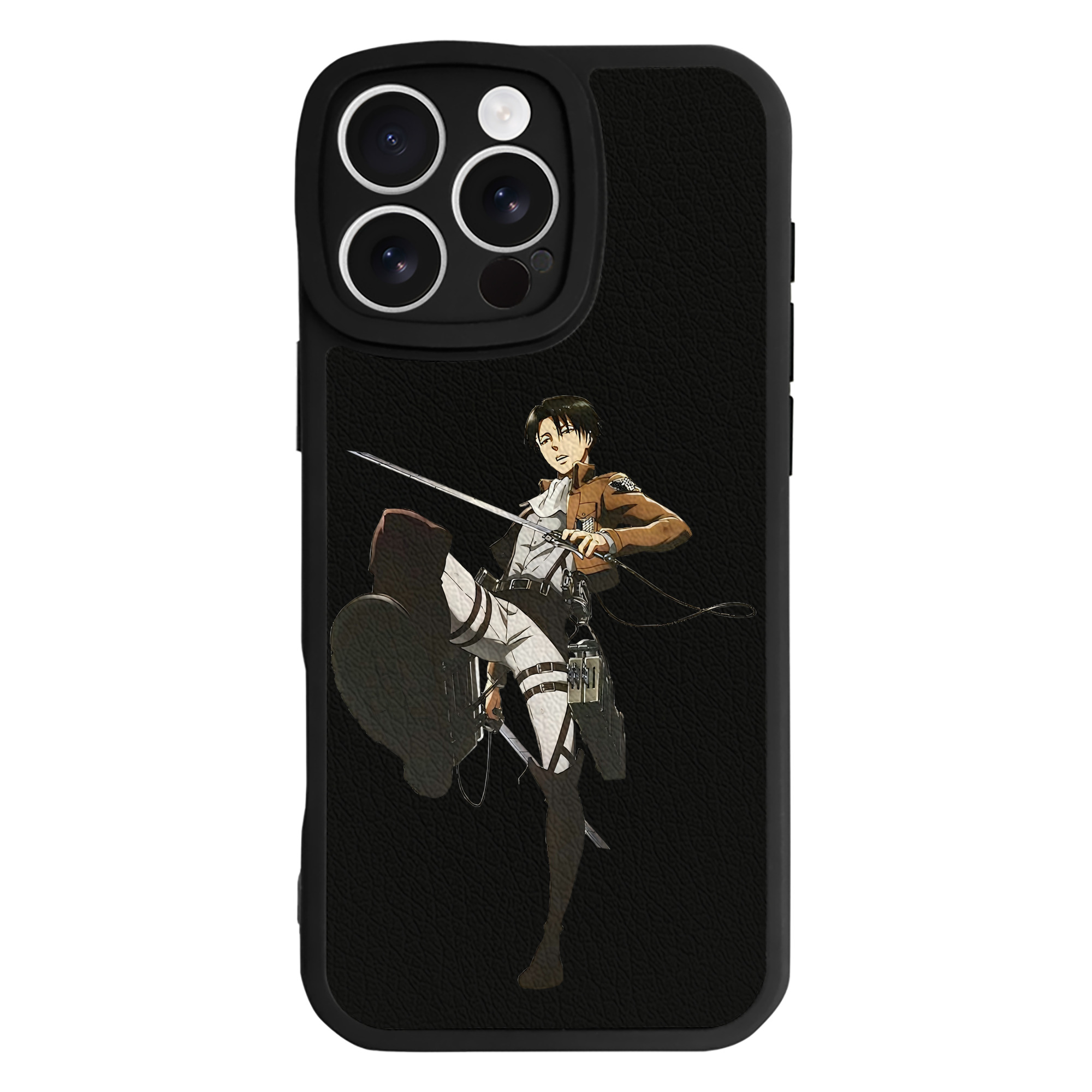 （画像用） 進撃の巨人 リヴァイ·アッカーマン Attack on Titan Levi Ackerman 【iPhone 16シリーズ対応】シリコンスマホケース（レザー調） 材質：シリコン